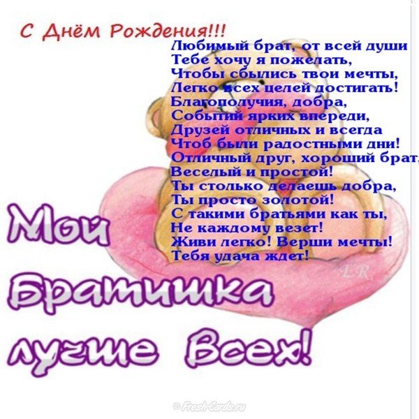 Открытка брату на др