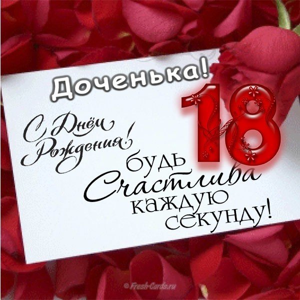 Открытка Дочке 18 лет