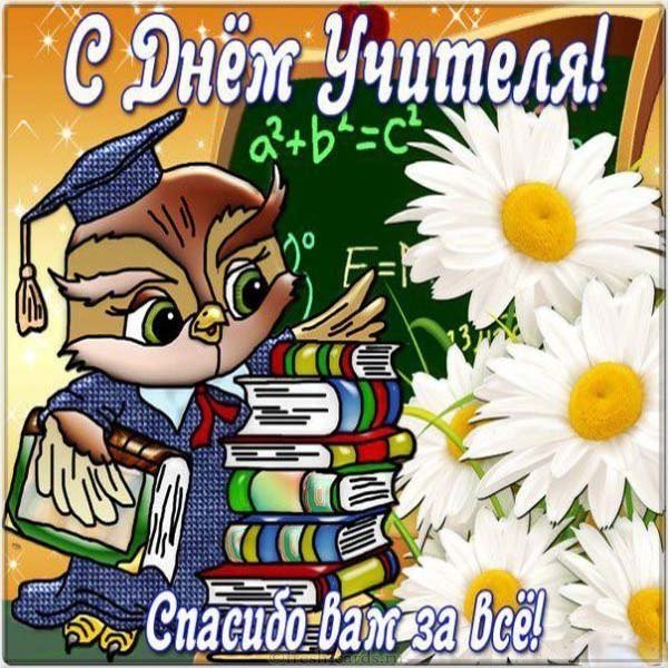 Открытка на день учителя математики