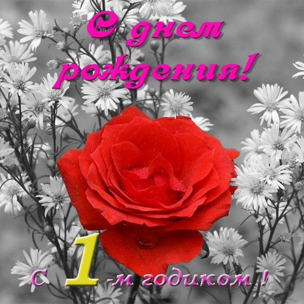 Открытка с 1 годиком девочке
