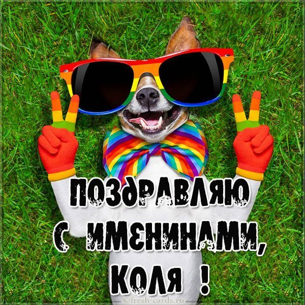 Открытка с днем Коли для Коли