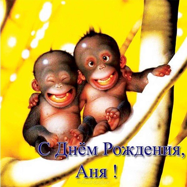 Открытка с днем рождения для Анны прикольная