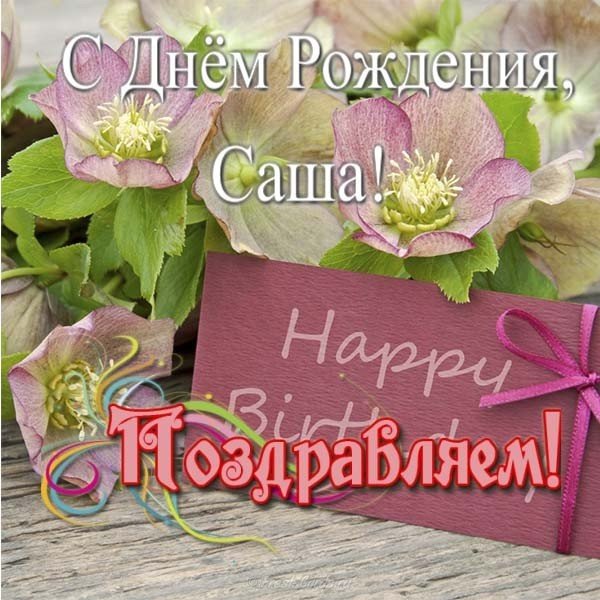 Открытка с днем рождения для Саши