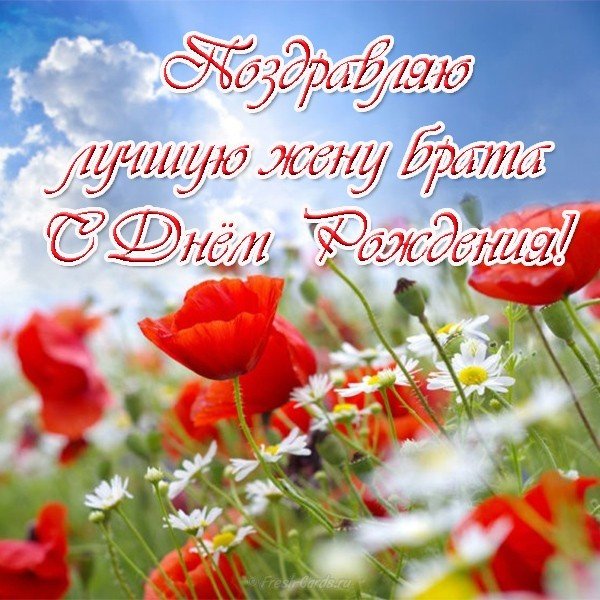 Открытка с днем рождения жене брата