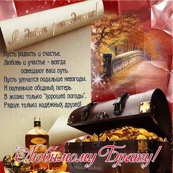 Открытка с днём рождения для брата