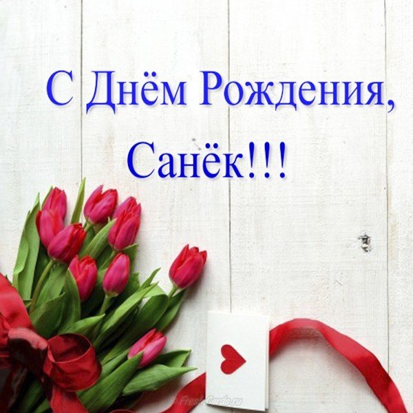 Открытка с днём рождения Санёк