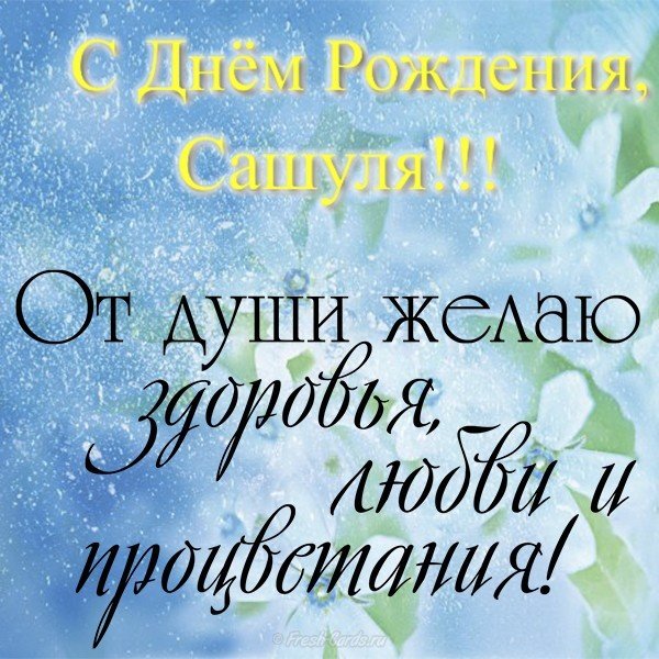 Открытка с днём рождения Сашуля