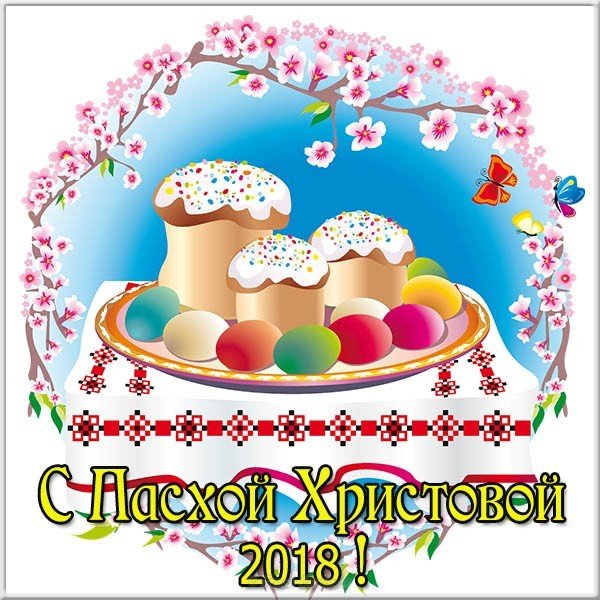 Открытка с Пасхой 2018