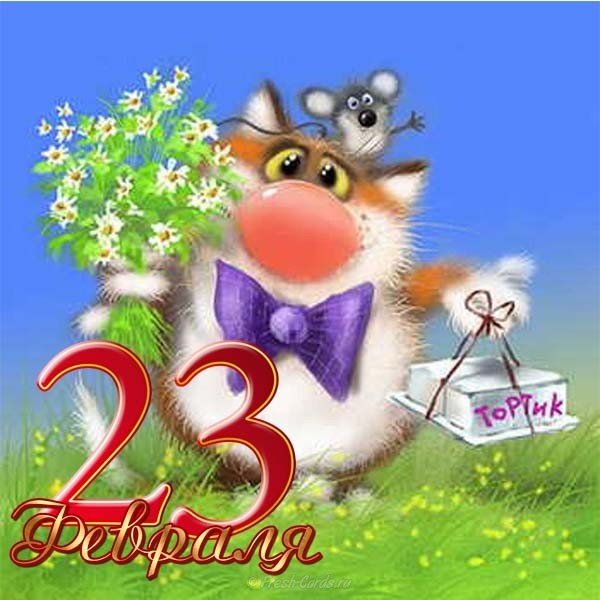 Открытка шутка с 23 февраля