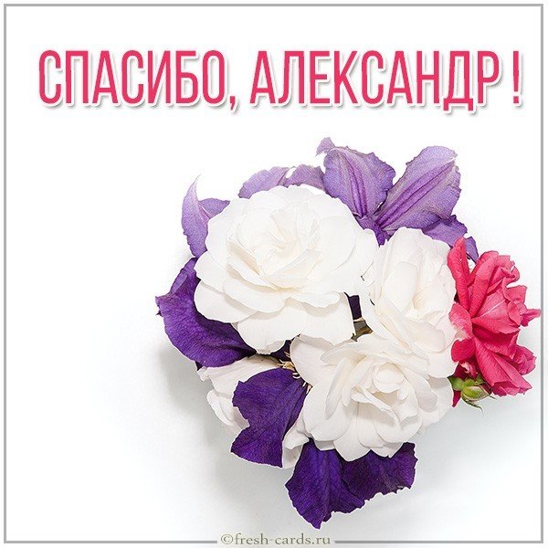 Открытка спасибо Александр