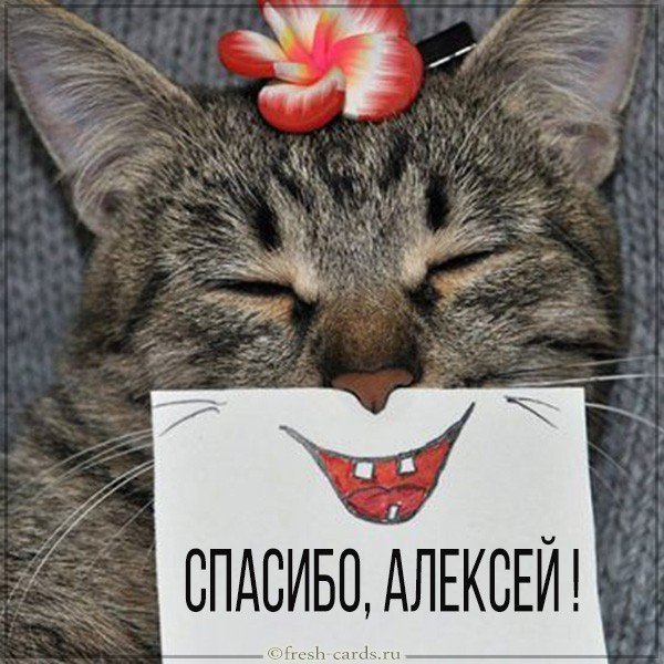 Открытка спасибо Алексей