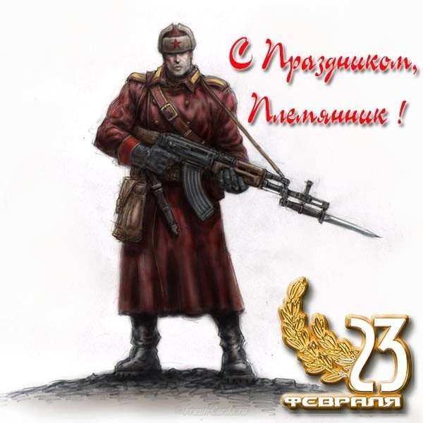 Племяннику с 23 февраля открытка