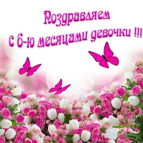 Полгодика девочке открытка