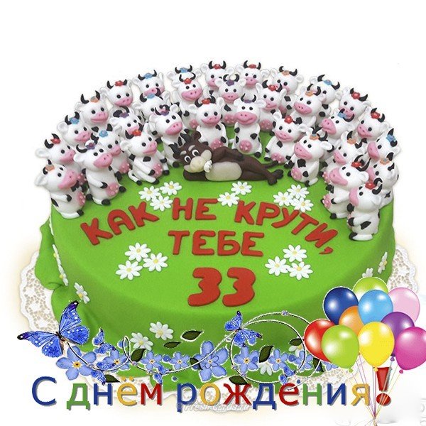 Поздравительная открытка с 33 летием
