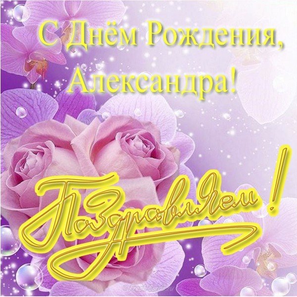 Поздравительная открытка с днем рождения Александра