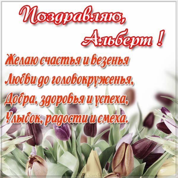 Поздравление Альберту в картинке