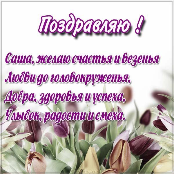 Поздравление Саше открытка