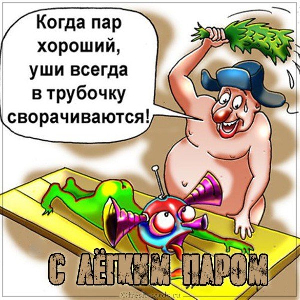 Пожелание с легким паром смешное в картинке