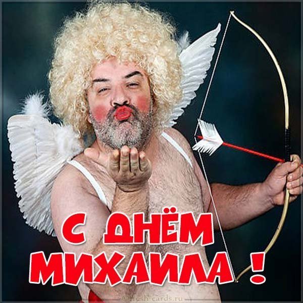 Прикольная картинка с поздравлением с днем Михаила