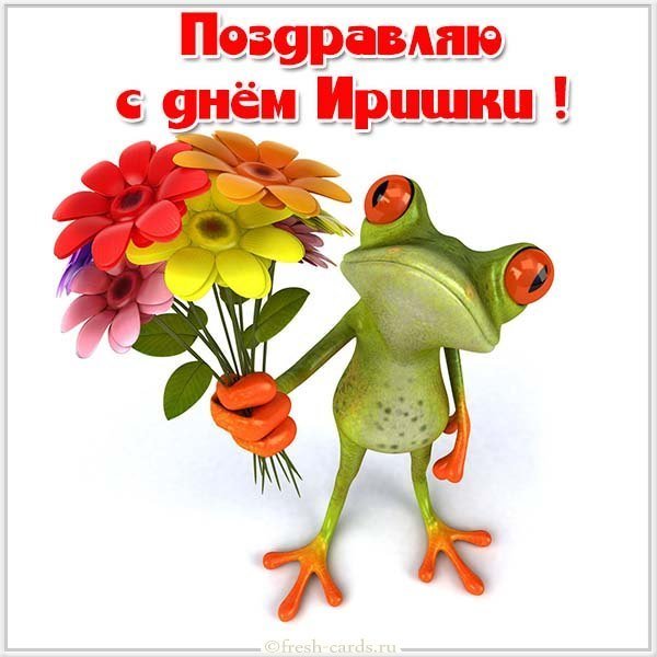 Прикольная открытка с днем Иришки