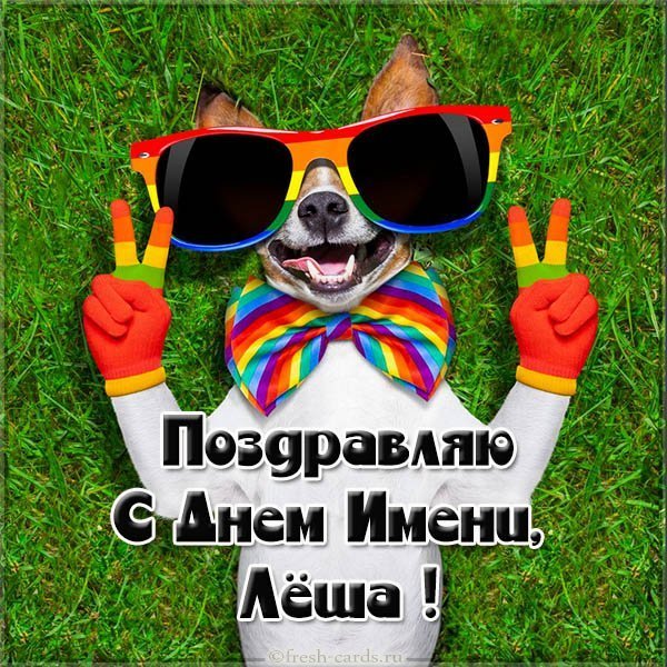 Прикольная открытка с днем Леши