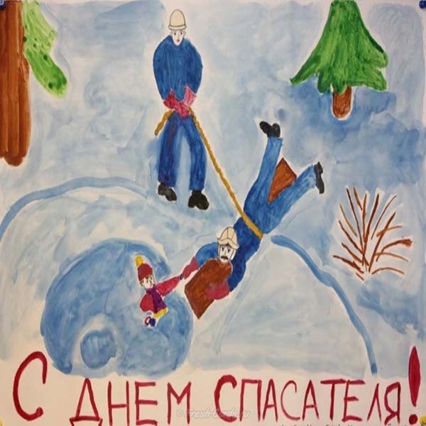 Рисунок на день спасателя в садик