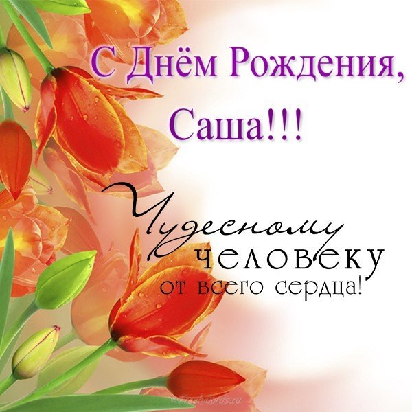 Скачать открытку с днем рождения Саша