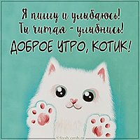 Картинка доброе утро котик любимому
