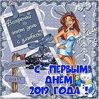 Картинка с первым днем 2019 года