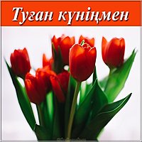 Картинка с поздравлением с днем рождения на казахском