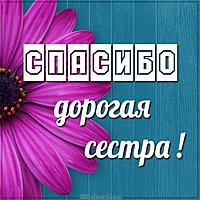 Картинка спасибо дорогая сестра