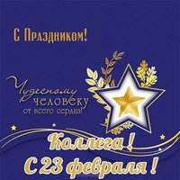 Красивая открытка с праздником 23 февраля коллегам