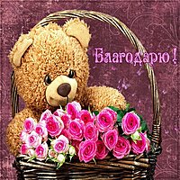 Красивая открытка со словом благодарю