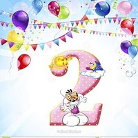 Открытка на день рождения 2 года девочке
