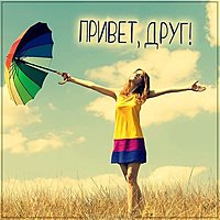 Открытка привет друг