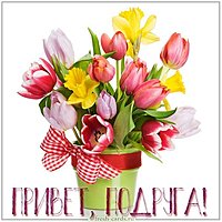Открытка привет подруга