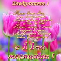 Открытка с 11 месяцами девочке