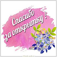 Открытка с благодарностью за открытку