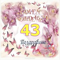 Открытка с днем рождения на 43 года