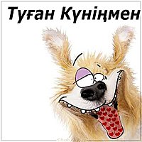 Открытка с днем рождения на казахском языке