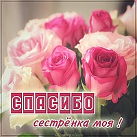Открытка спасибо сестренка