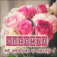 Открытка спасибо за любовь за ласку