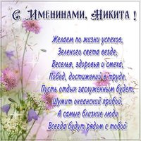 Поздравительная открытка с именинами Никиты