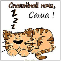 Прикольная картинка спокойной ночи Саша