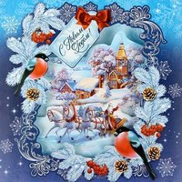 Старинная открытка с новым годом