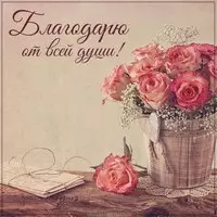 Бесплатная открытка благодарю от всей души