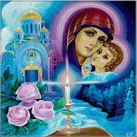 Картинка с Богородицей и младенцем — Благовещение