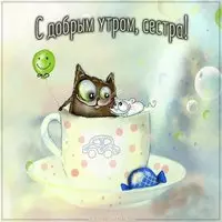 Картинка с добрым утром смешная сестре