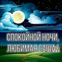 Картинка спокойной ночи любимая Саша