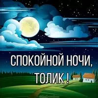 Картинка спокойной ночи Толик